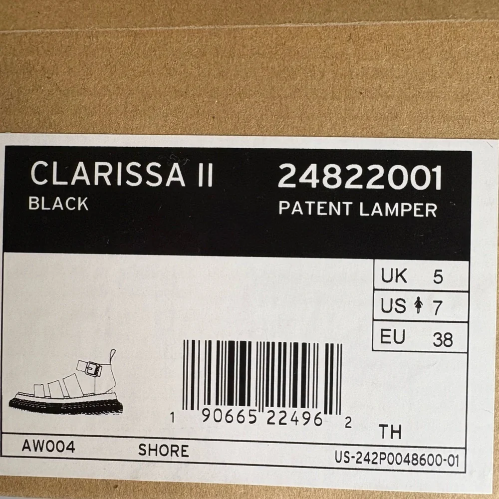 Dr Martens Women sz 7 Black Clarissa II Patent Leather Strap Sandals New in Box - Picture 11 of 14